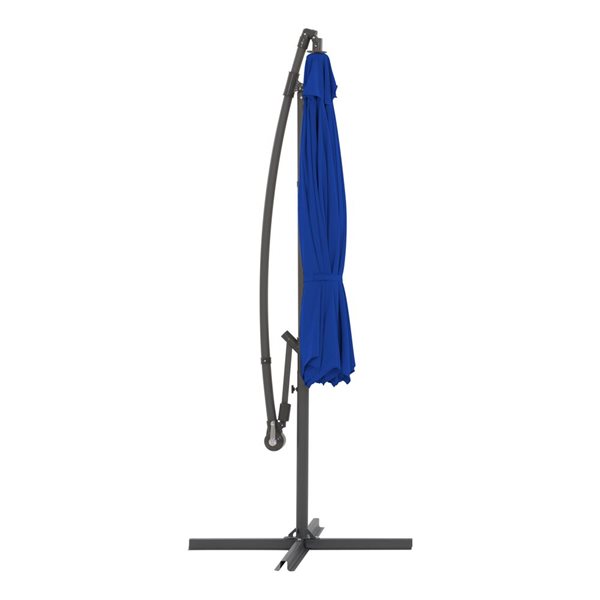 CorLiving 9.5ft UV-Resistant Offset Patio Umbrella in Cobalt Blue