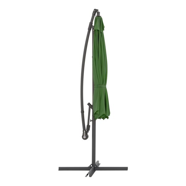 CorLiving 9.5ft UV-Resistant Offset Patio Umbrella in Forest Green