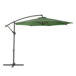 CorLiving 9.5ft UV-Resistant Offset Patio Umbrella in Forest Green