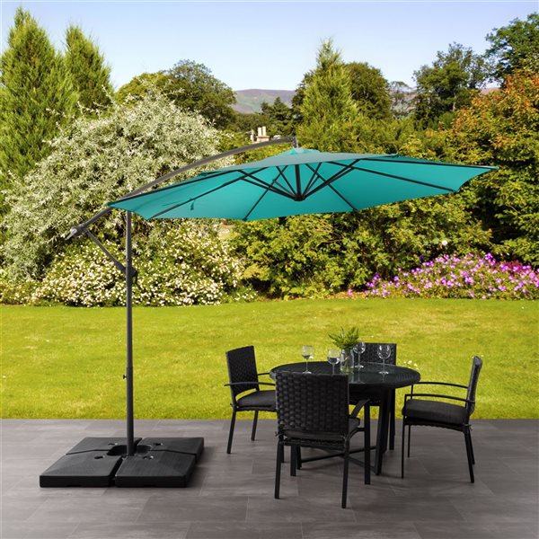 Corliving Offset Patio Umbrella Turquoise Blue Ppu 460 U Rona