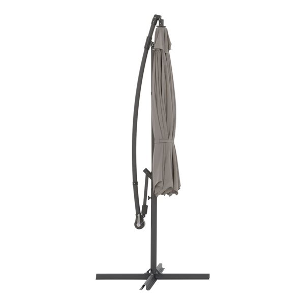 CorLiving 9.5ft UV-Resistant Offset Patio Umbrella in Sand Grey