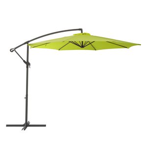 CorLiving 9.5ft UV-Resistant Offset Patio Umbrella in Lime Green