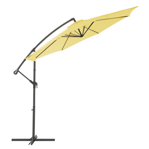 CorLiving Parasol de patio déporté résistant aux UV de 9,5 pi en jaune