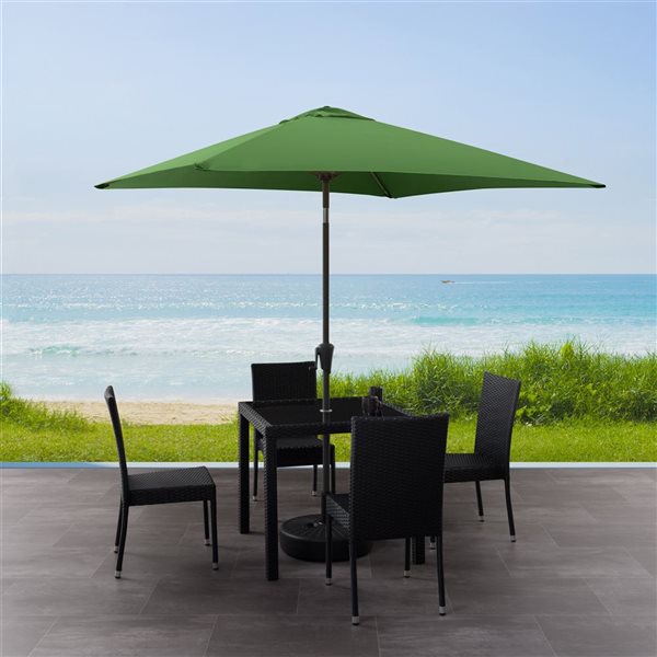 CorLiving 300-Series 9ft Square Tilting Patio Umbrella in Forest Green