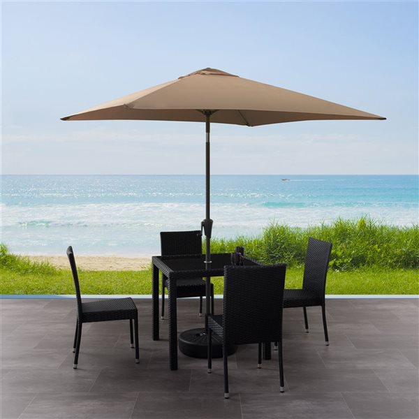 CorLiving Parasol de patio inclinable carré de 9 pieds de la série 300 en brun sable