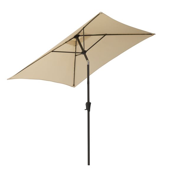 CorLiving 300-Series 9ft Square Tilting Patio Umbrella in Warm White