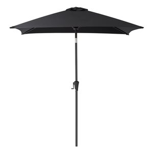 CorLiving Parasol de patio inclinable carré de 9 pieds de la série 300 en noir