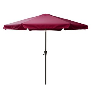 CorLiving Parasol de patio inclinable de 10 pieds en rouge vin