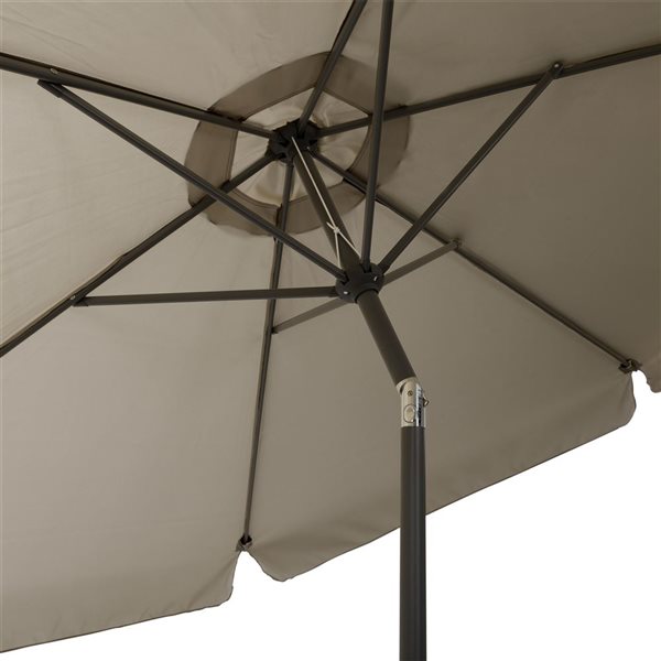 CorLiving Parasol de patio inclinable de 10 pieds en gris sable