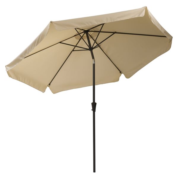 CorLiving Parasol de patio inclinable de 10 pieds en blanc chaud