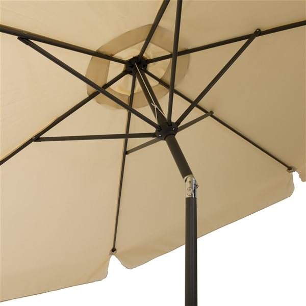 CorLiving Parasol de patio inclinable de 10 pieds en blanc chaud