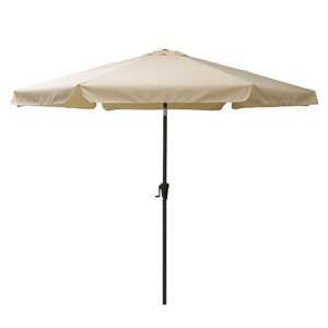 CorLiving Parasol de patio inclinable de 10 pieds en blanc chaud