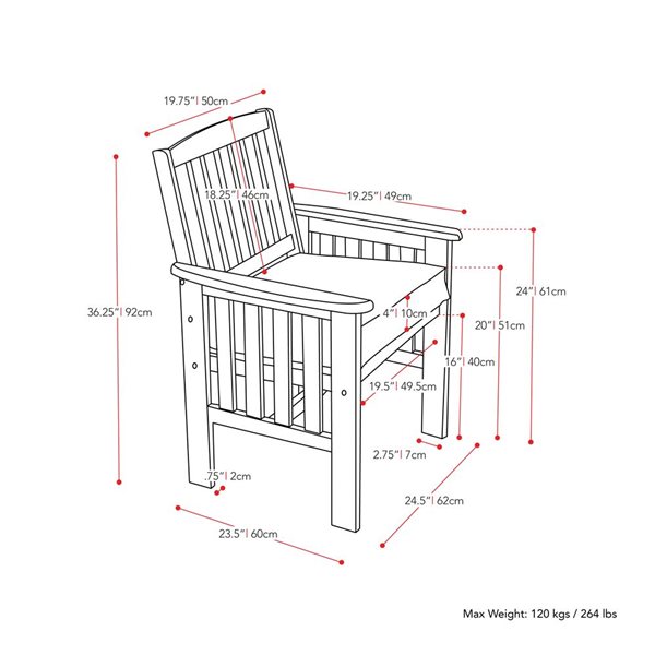 CorLiving 3pc Hardwood Outdoor Chair and Side Table Set