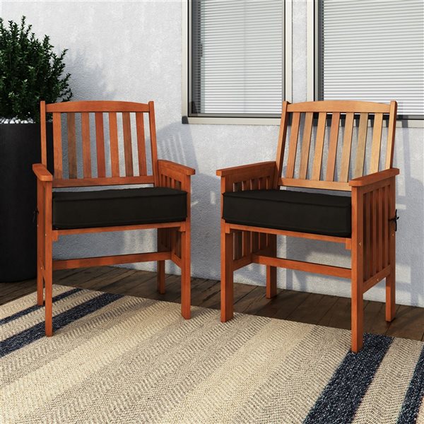 Ensemble de 2 chaises en bois dur couleur cannelle de CorLiving