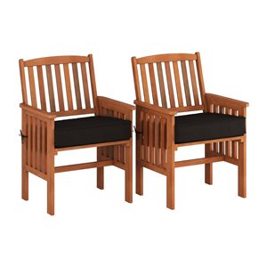 Ensemble de 2 chaises en bois dur couleur cannelle de CorLiving