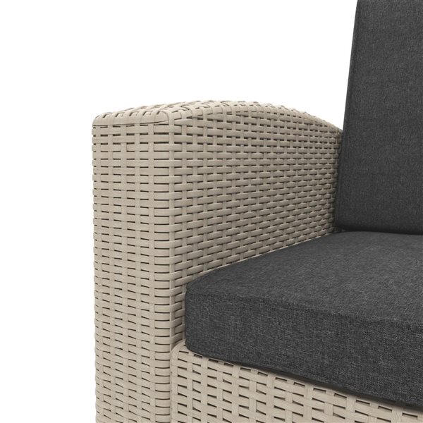 CorLiving 6pc All-Weather Beige/Dark Grey Conversation Set