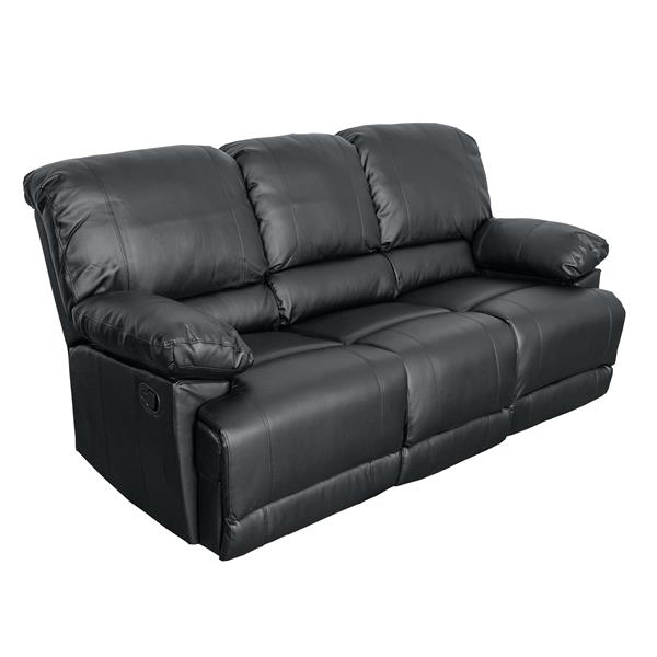 Corliving Bonded Leather Reclining Sofa, Leather Motion Sofa Sets