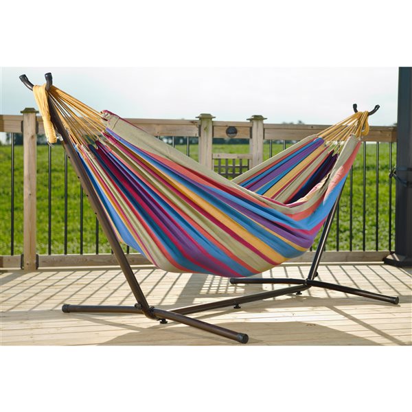 Vivere Combo - Double Tropical Hammock with Stand - 9-ft