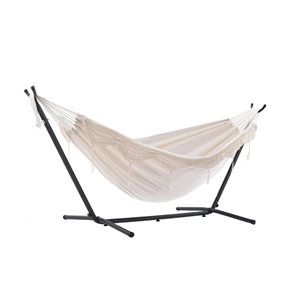 Hamac double Deluxe avec support, Naturel, 9 pi