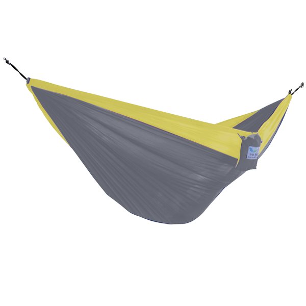 Vivere Parachute Hammock Double - Grey and Yellow - 128-in