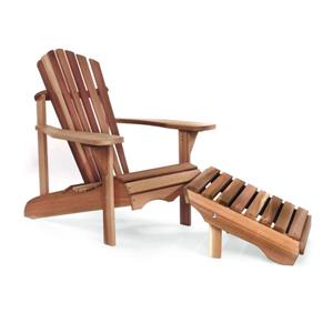 Chaise Adirondack avec Ottoman, Cèdre naturel