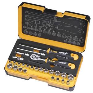 Felo Stubby Ergonic® Standard/Metric Ratchet Set - 27-Piece