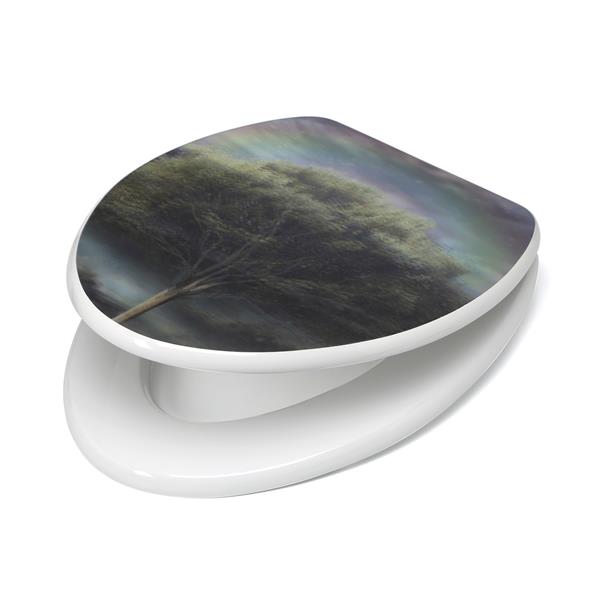 Topseat Toilet Seat with 3D Image Hologram - Elongated - Tree