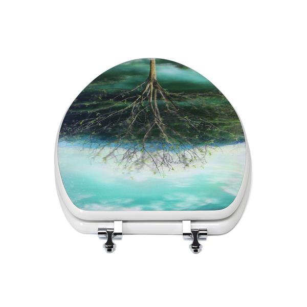 Topseat Toilet Seat with 3D Image Hologram - Elongated - Tree