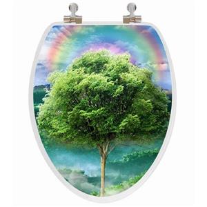 Topseat Toilet Seat with 3D Image Hologram - Elongated - Tree