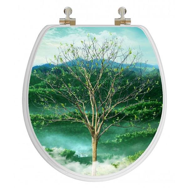 Topseat Toilet Seat with 3D Image Hologram - Round - Tree