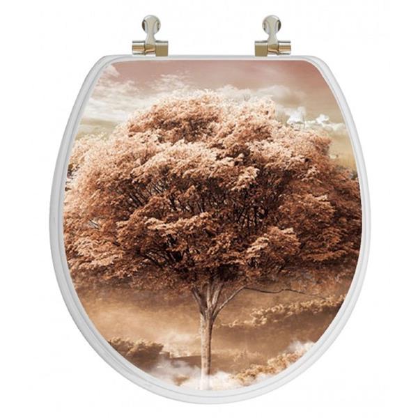 Topseat Toilet Seat with 3D Image Hologram - Round - Tree