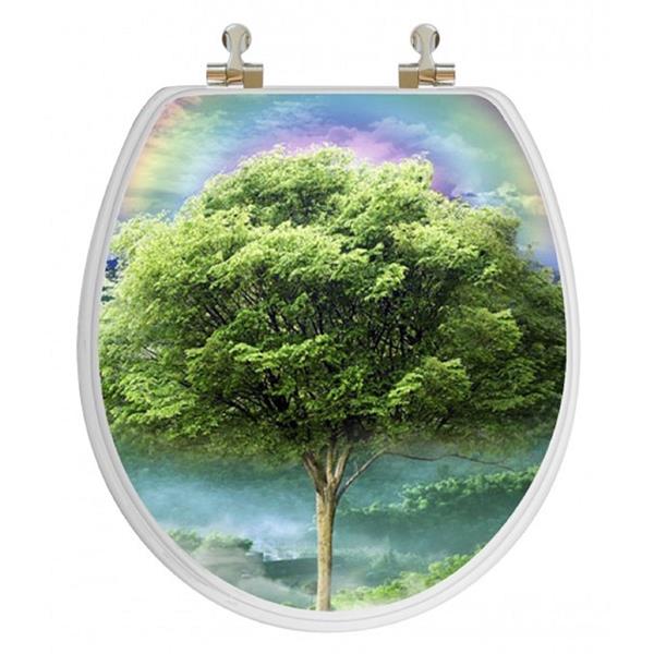 Topseat Toilet Seat with 3D Image Hologram - Round - Tree