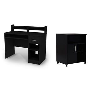 Ensemble bureau de travail et rangement Axess, noir