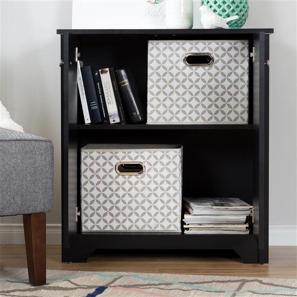 South Shore Furniture Vito Small 2-Door Storage Cabinet - Black