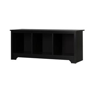 South Shore Furniture Vito Cubby Storage Bench - 51.25-in x 16-in x 19.75-in - Black