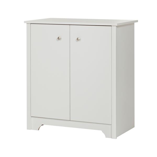 South S Furniture Vito Small 2 Door, Short White Storage Cabinet With Doors