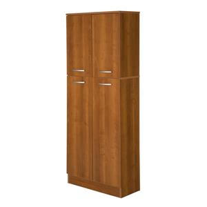 South Shore Furniture Axess 4-Door Storage Pantry - 23.5-in x 12.25-in x 61-in - Brown