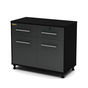 Armoire de rangement de base, 38,25" x 19,5" x 35,25", noir
