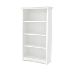 South Shore Furniture Gascony 4-Shelf Bookcase - 31.25-in x 12.75-in x 57.75-in - White