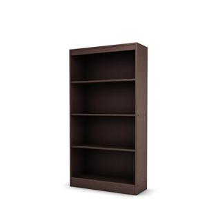 South Shore Furniture Axess 4-Shelf Bookcase - 28-in x 11.5-in x 56-in - Chocolate