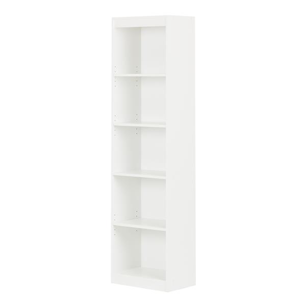 South Shore Furniture Axess 5-Shelf Narrow Bookcase - 19-in x 11.5-in x 68.75-in - White