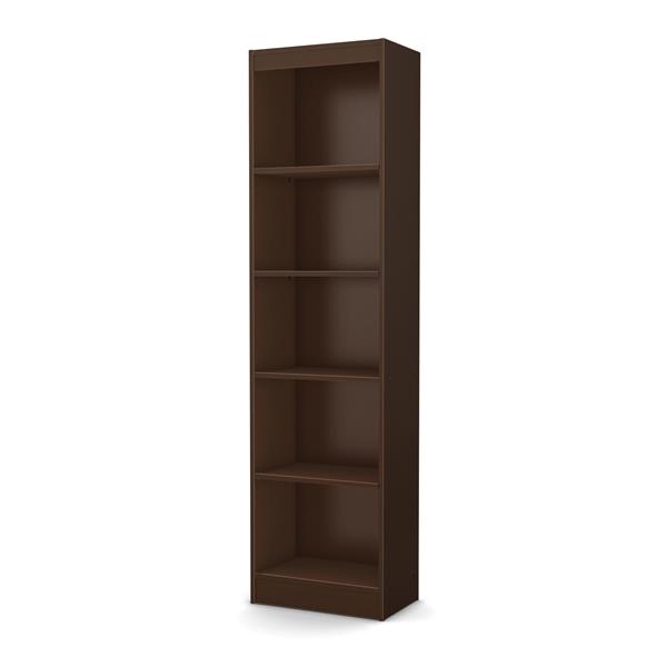 South Shore Furniture Axess 5-Shelf Narrow Bookcase - Chocolate