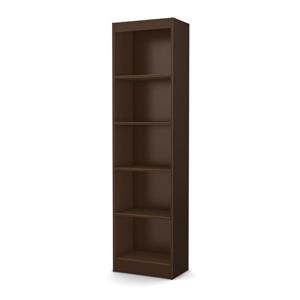 South Shore Furniture Axess 5-Shelf Narrow Bookcase - Chocolate