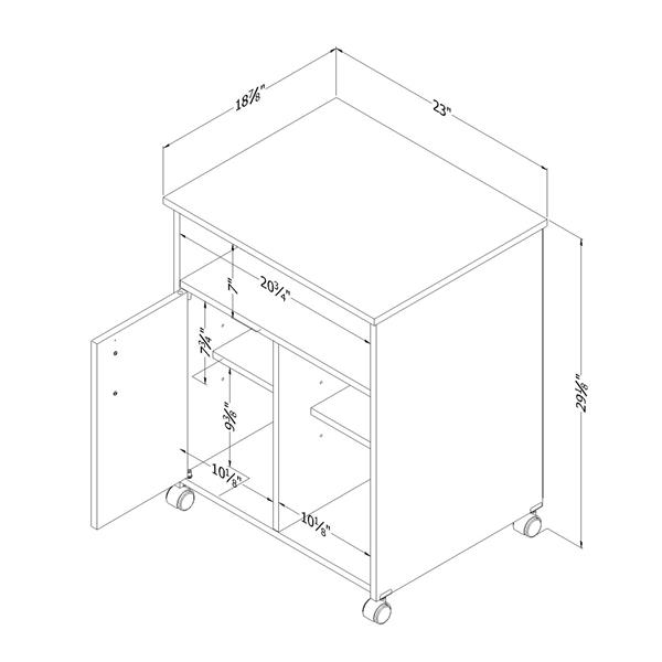 South Shore Furniture Axess Printer Cart - 23-in x 19-in x 29.25-in - Chocolate