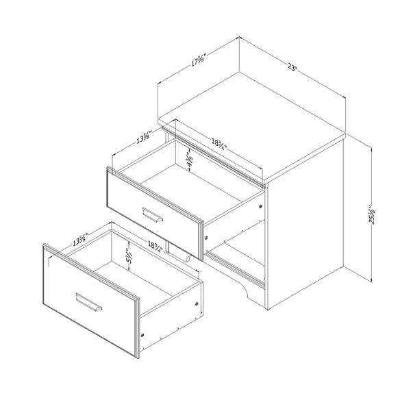 South Shore Furniture Versa 2-Drawer Nightstand - Gray Maple