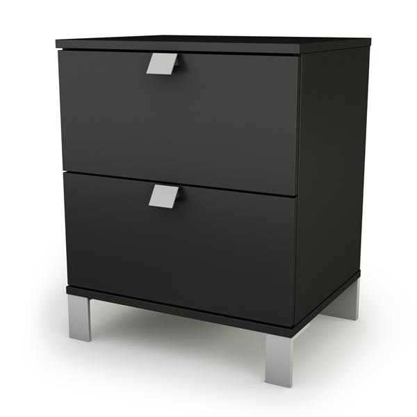 South Shore Furniture Spark 2 Drawer Nightstand 19 5 In X 17 In X 23 In Black 3270060 Rona