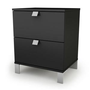 South Shore Furniture Spark 2-Drawer Nightstand - 19.5-in x 17-in x 23-in - Black