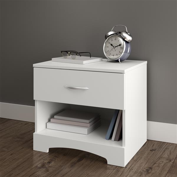 South Shore Furniture Step One 1-Drawer Nightstand - White