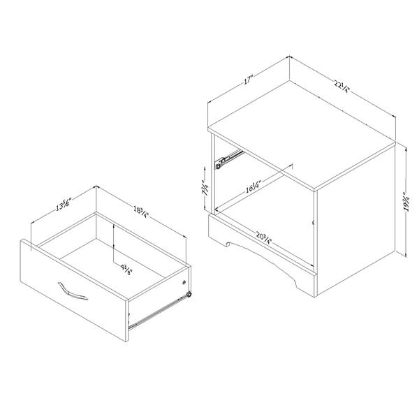 South Shore Furniture Step One 1-Drawer Nightstand - White