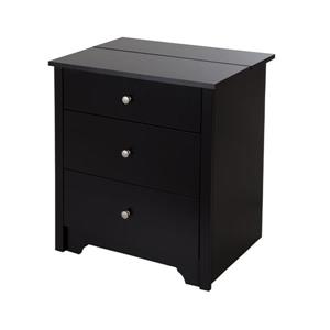 South Shore Furniture Vito Nightstand Charging Station - Black